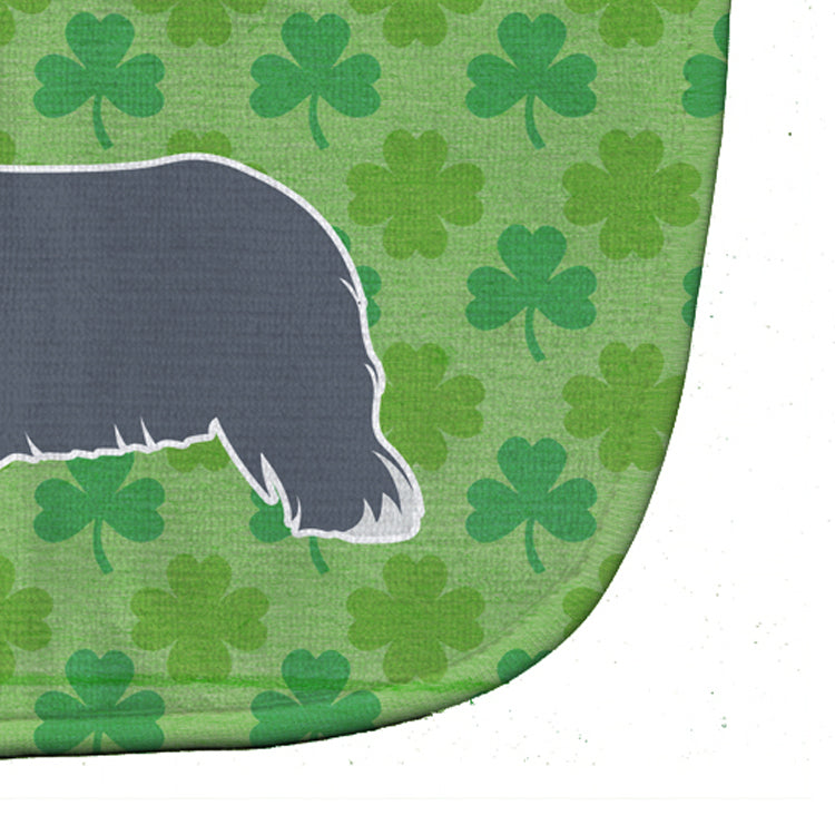 Bearded Collie Shamrocks  Baby Bib Easy-Clean Baby Bib Baby Feeding Accessory Baby Mealtime Essential, 10 x 13, Multicolor
