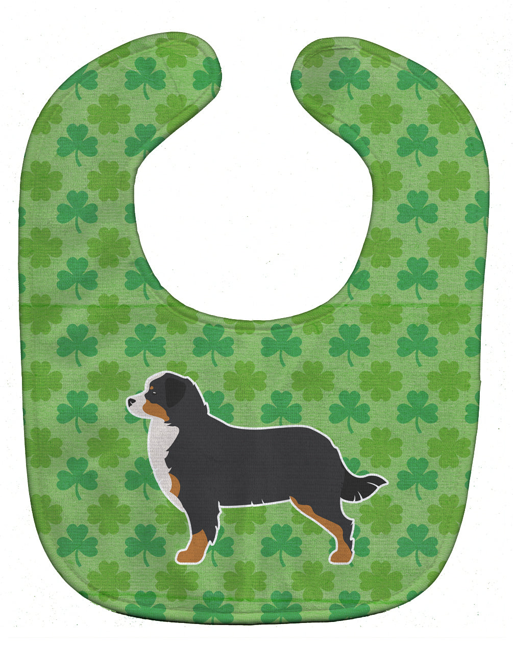 Bernese Mountain Dog Shamrocks  Baby Bib Easy-Clean Baby Bib Baby Feeding Accessory Baby Mealtime Essential, 10 x 13, Multicolor