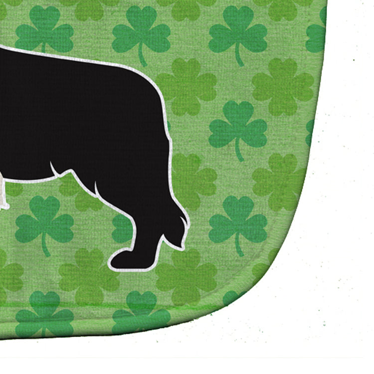 Black Border Collie Shamrocks  Baby Bib Easy-Clean Baby Bib Baby Feeding Accessory Baby Mealtime Essential, 10 x 13, Multicolor
