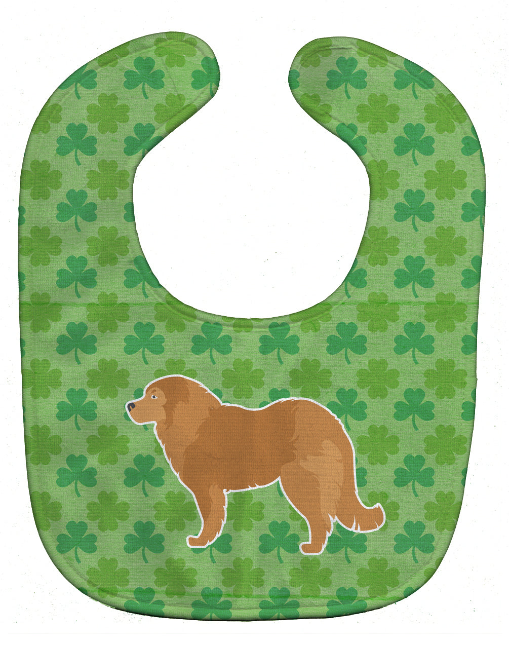 Caucasian Shepherd Dog Shamrocks  Baby Bib Easy-Clean Baby Bib Baby Feeding Accessory Baby Mealtime Essential, 10 x 13, Multicolor