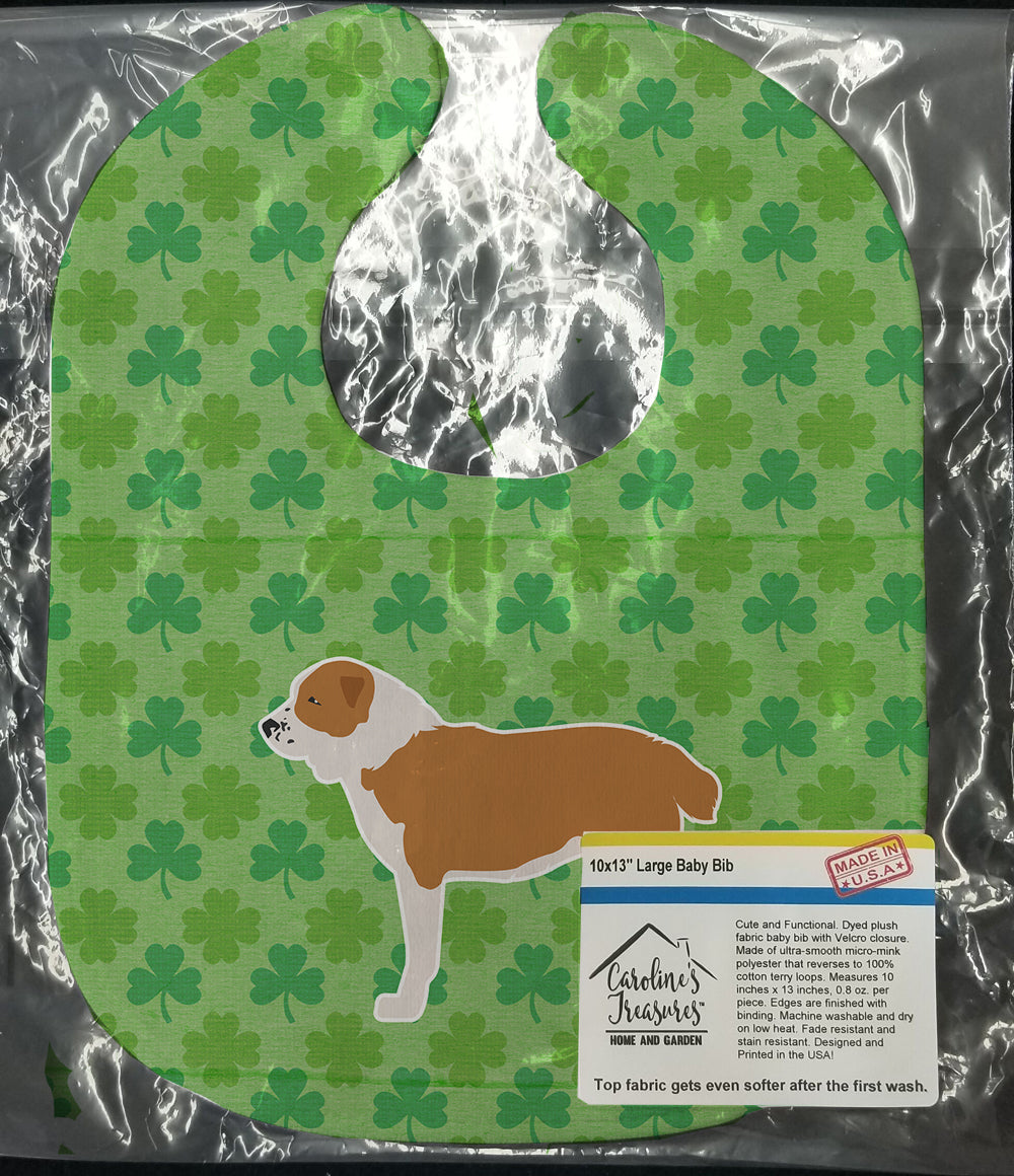 Central Asian Shepherd Dog Shamrocks  Baby Bib Easy-Clean Baby Bib Baby Feeding Accessory Baby Mealtime Essential, 10 x 13, Multicolor