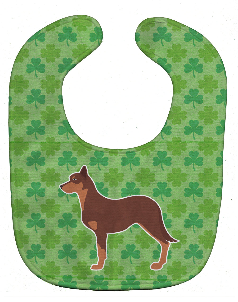 Australian Kelpie Dog Shamrocks  Baby Bib Easy-Clean Baby Bib Baby Feeding Accessory Baby Mealtime Essential, 10 x 13, Multicolor
