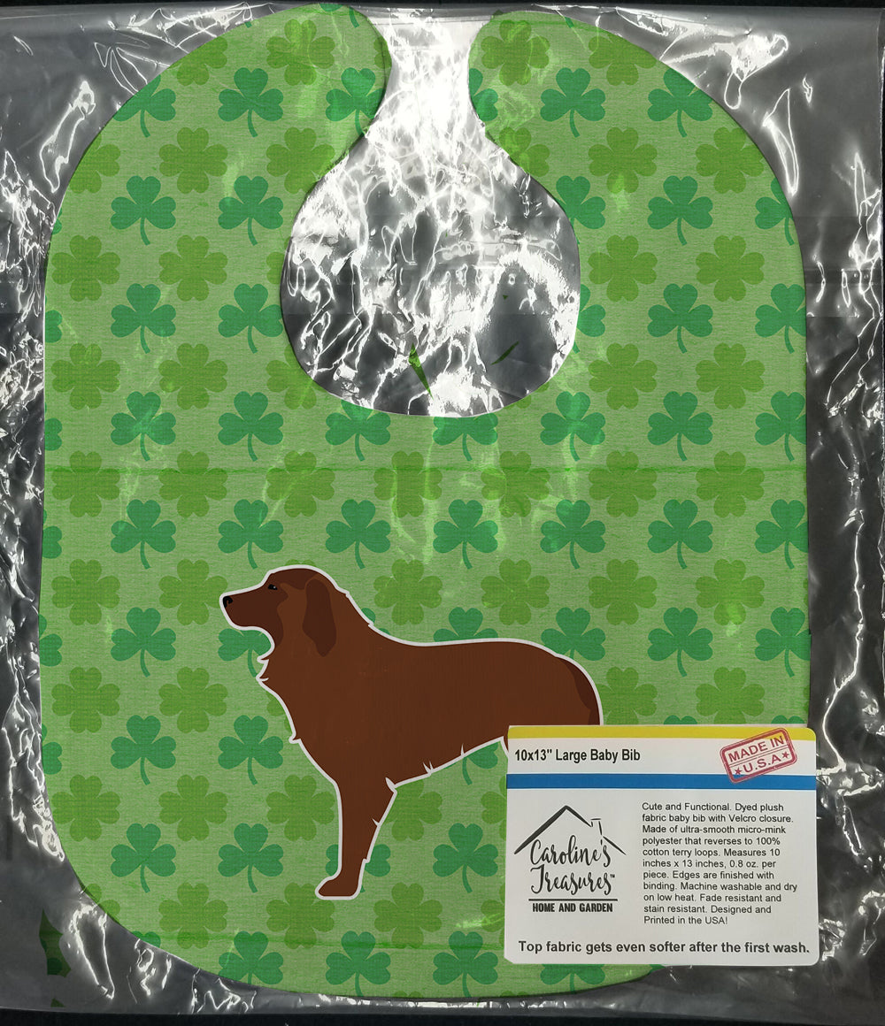 Portuguese Sheepdog Dog Shamrocks  Baby Bib Easy-Clean Baby Bib Baby Feeding Accessory Baby Mealtime Essential, 10 x 13, Multicolor