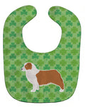 Australian Shepherd Dog Shamrocks  Baby Bib Easy-Clean Baby Bib Baby Feeding Accessory Baby Mealtime Essential, 10 x 13, Multicolor