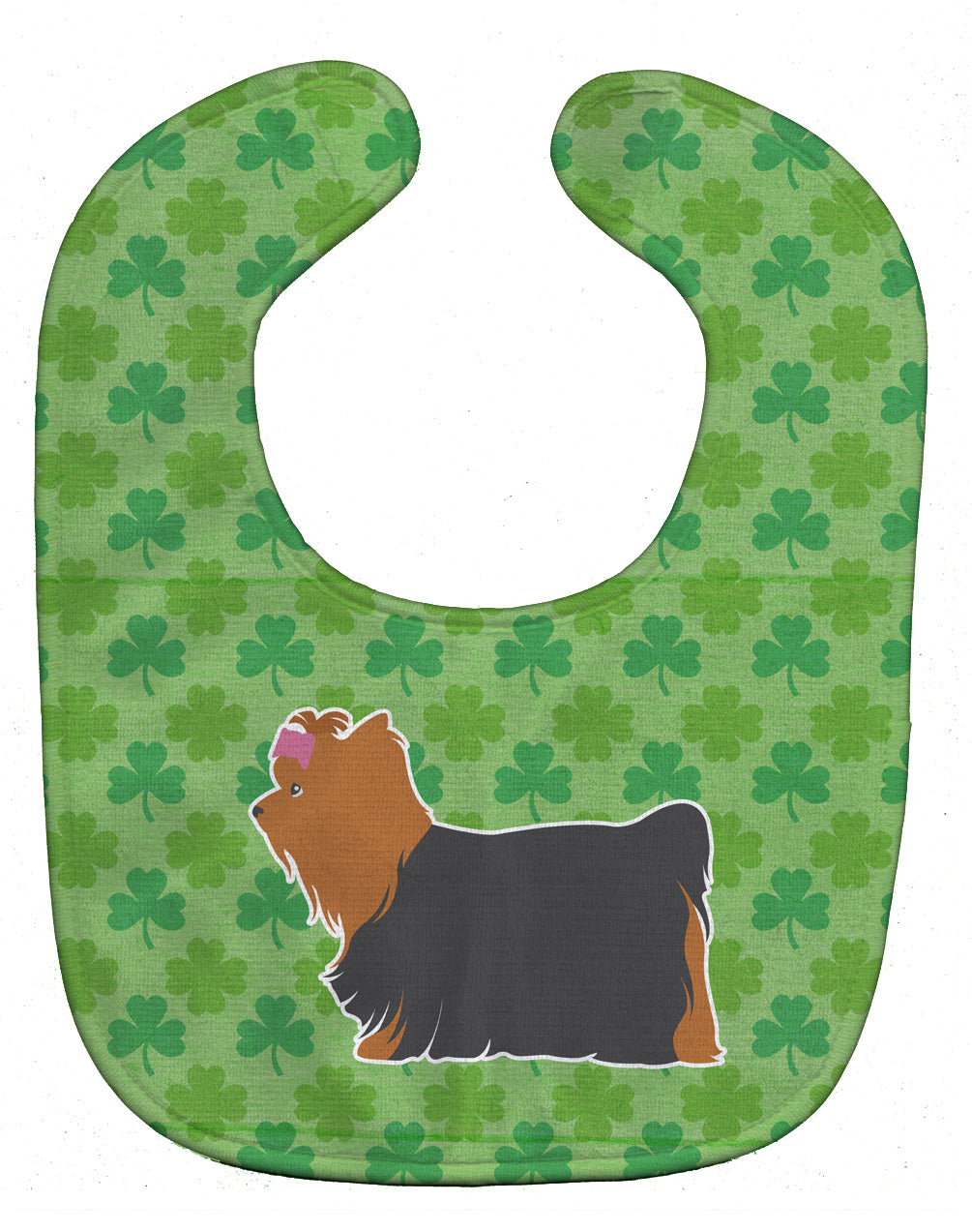 Yorkshire Terrier Yorkie Shamrocks  Baby Bib Easy-Clean Baby Bib Baby Feeding Accessory Baby Mealtime Essential, 10 x 13, Multicolor