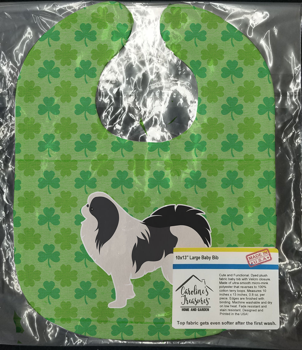 Japanese Chin Shamrocks  Baby Bib Easy-Clean Baby Bib Baby Feeding Accessory Baby Mealtime Essential, 10 x 13, Multicolor
