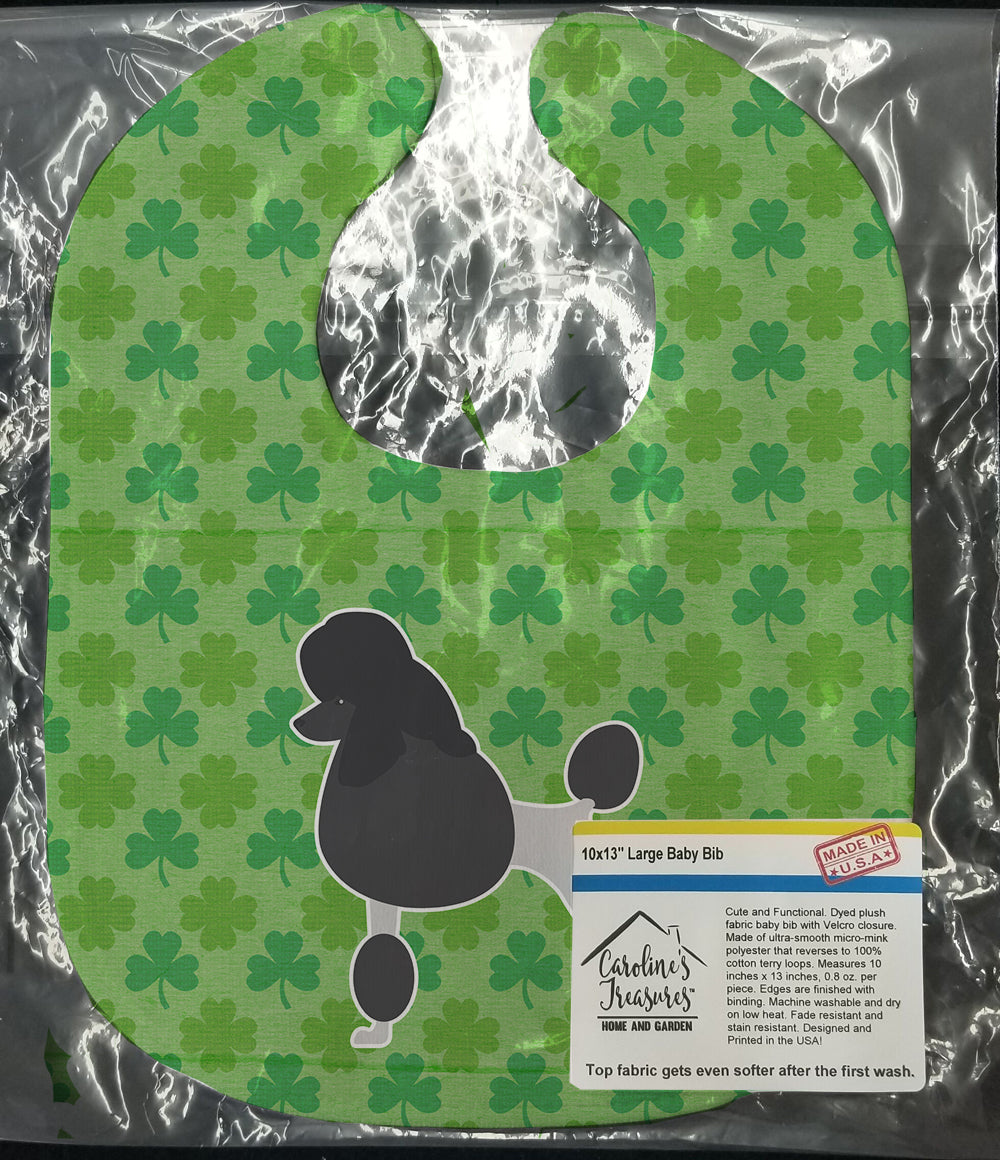Poodle Shamrocks  Baby Bib Easy-Clean Baby Bib Baby Feeding Accessory Baby Mealtime Essential, 10 x 13, Multicolor