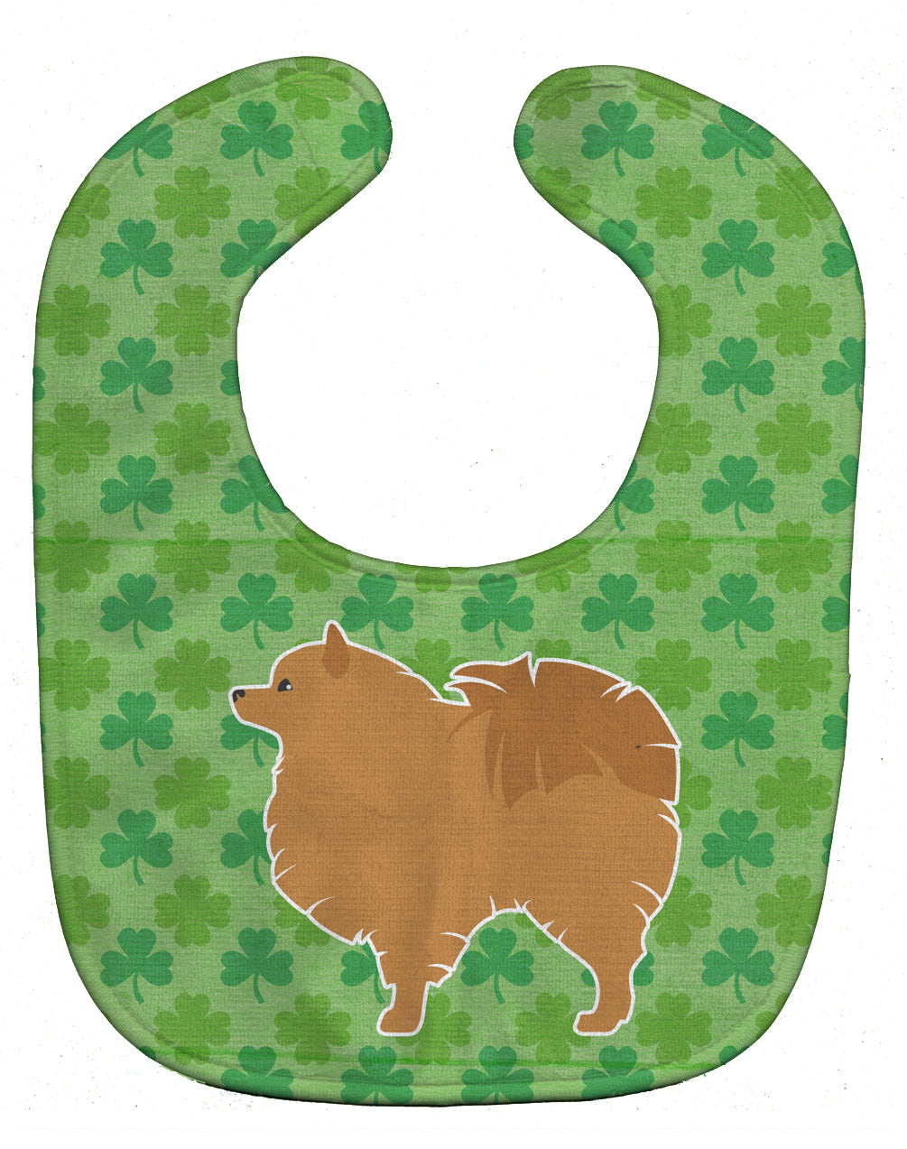 Pomeranian Shamrocks  Baby Bib Easy-Clean Baby Bib Baby Feeding Accessory Baby Mealtime Essential, 10 x 13, Multicolor