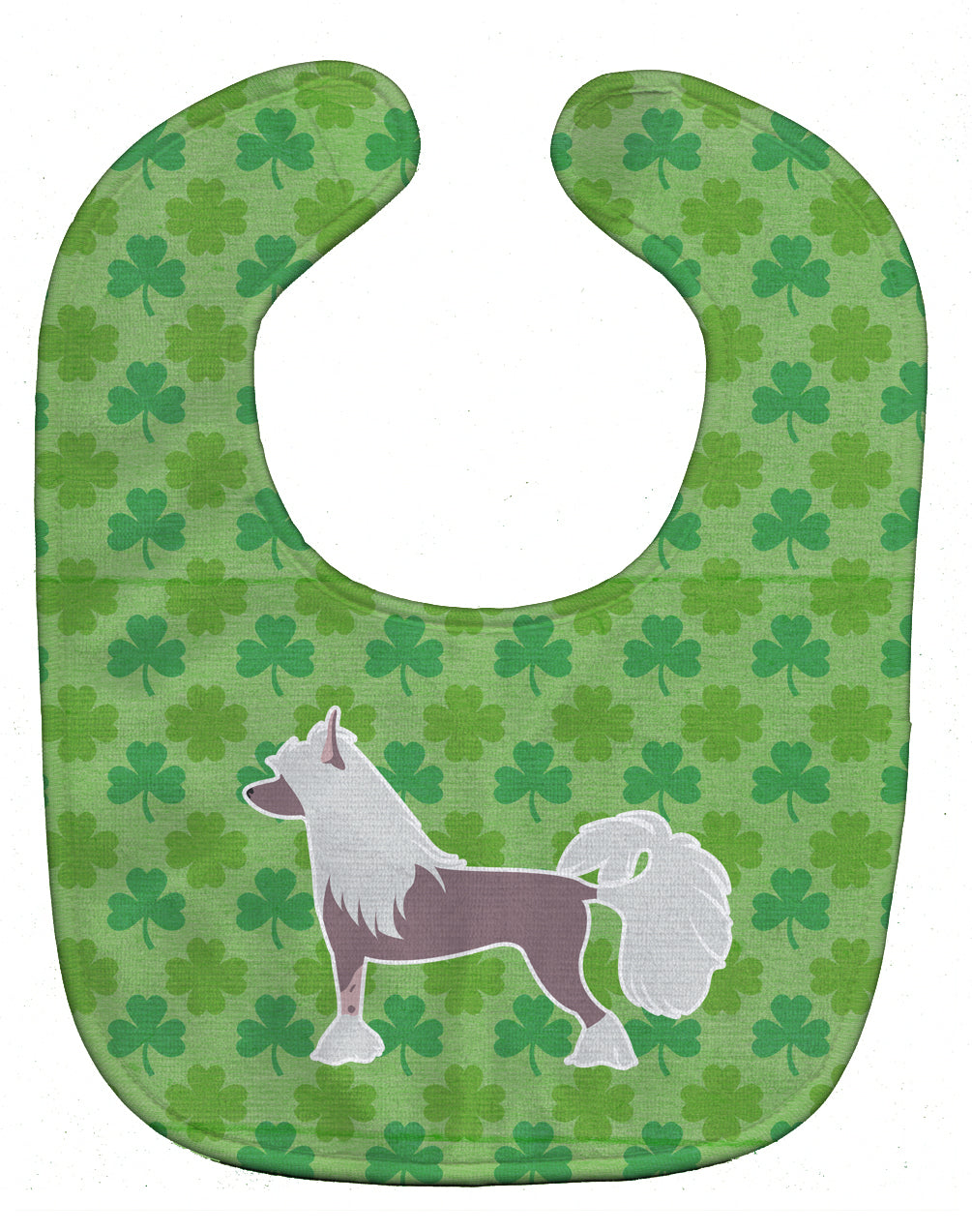 Chinese Crested Shamrocks  Baby Bib Easy-Clean Baby Bib Baby Feeding Accessory Baby Mealtime Essential, 10 x 13, Multicolor