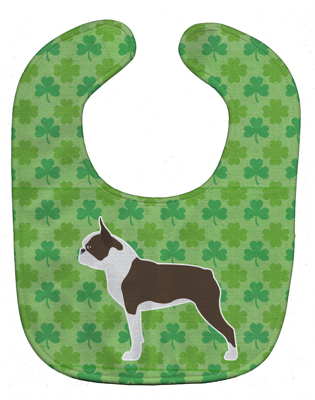 Boston Terrier Shamrocks  Baby Bib Easy-Clean Baby Bib Baby Feeding Accessory Baby Mealtime Essential, 10 x 13, Multicolor