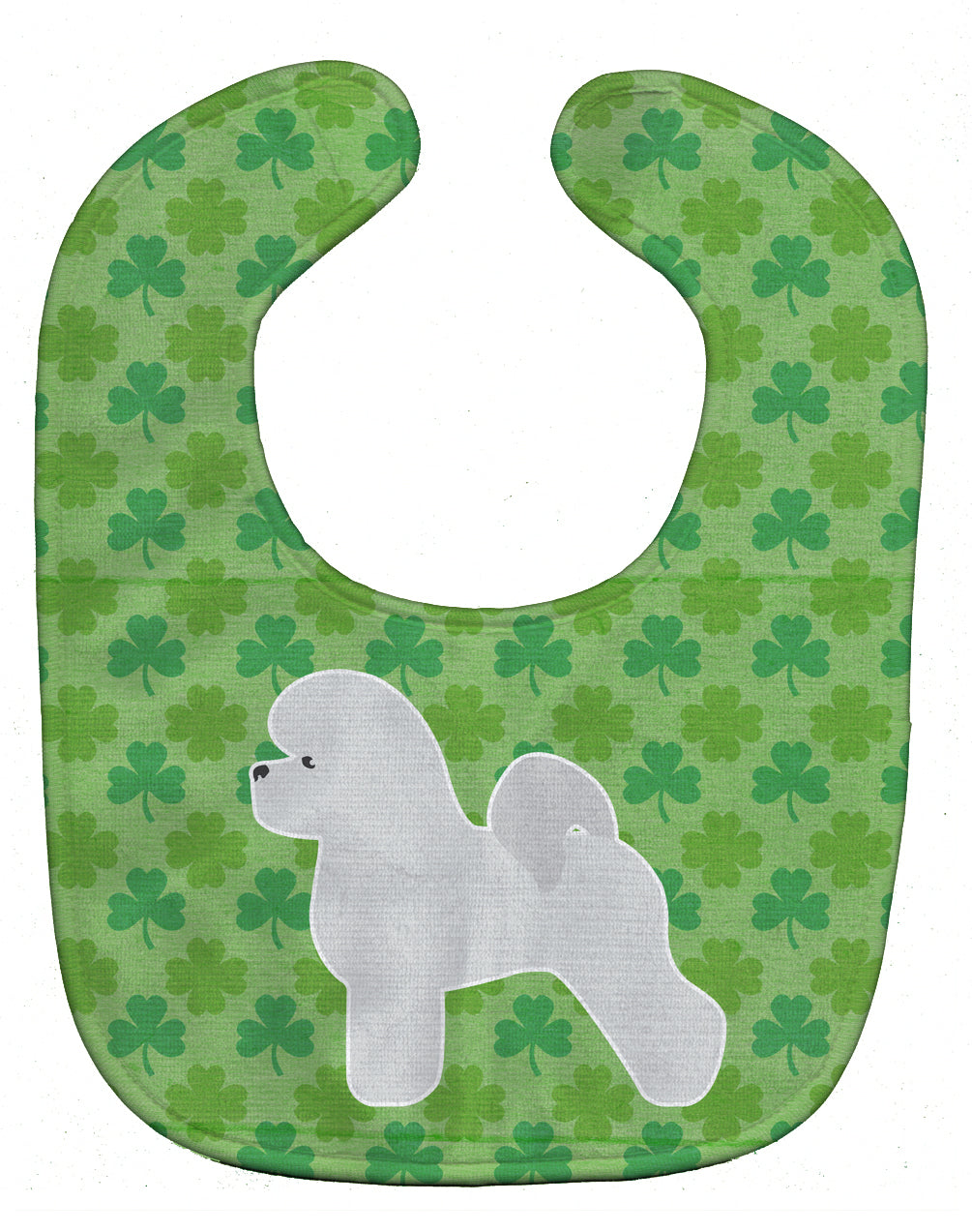 Bichon Frise Shamrocks  Baby Bib Easy-Clean Baby Bib Baby Feeding Accessory Baby Mealtime Essential, 10 x 13, Multicolor