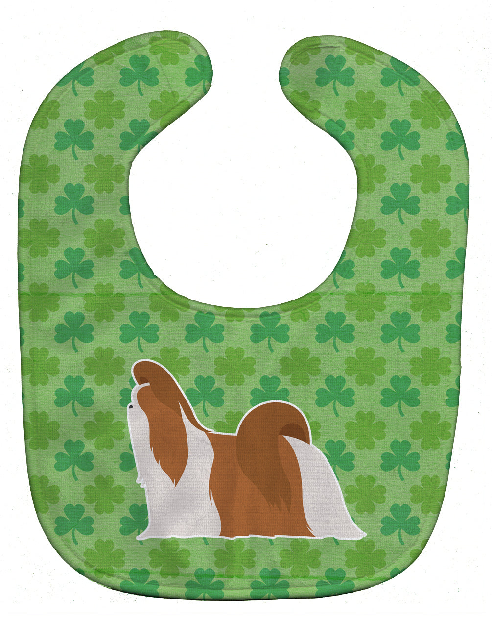 Shih Tzu Shamrocks  Baby Bib Easy-Clean Baby Bib Baby Feeding Accessory Baby Mealtime Essential, 10 x 13, Multicolor