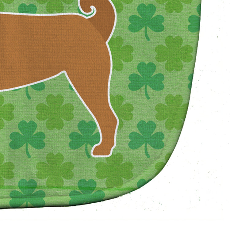 Pug Shamrocks  Baby Bib Easy-Clean Baby Bib Baby Feeding Accessory Baby Mealtime Essential, 10 x 13, Multicolor