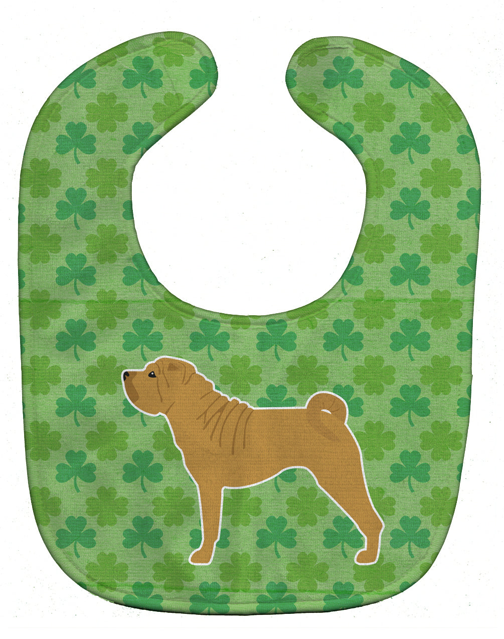 Shar Pei Merry Shamrocks  Baby Bib Easy-Clean Baby Bib Baby Feeding Accessory Baby Mealtime Essential, 10 x 13, Multicolor