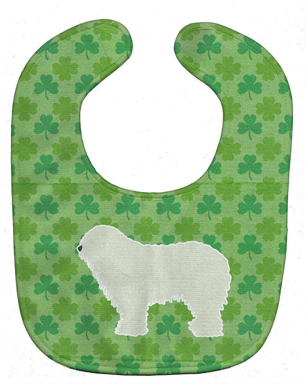 Komondor Shamrocks  Baby Bib Easy-Clean Baby Bib Baby Feeding Accessory Baby Mealtime Essential, 10 x 13, Multicolor