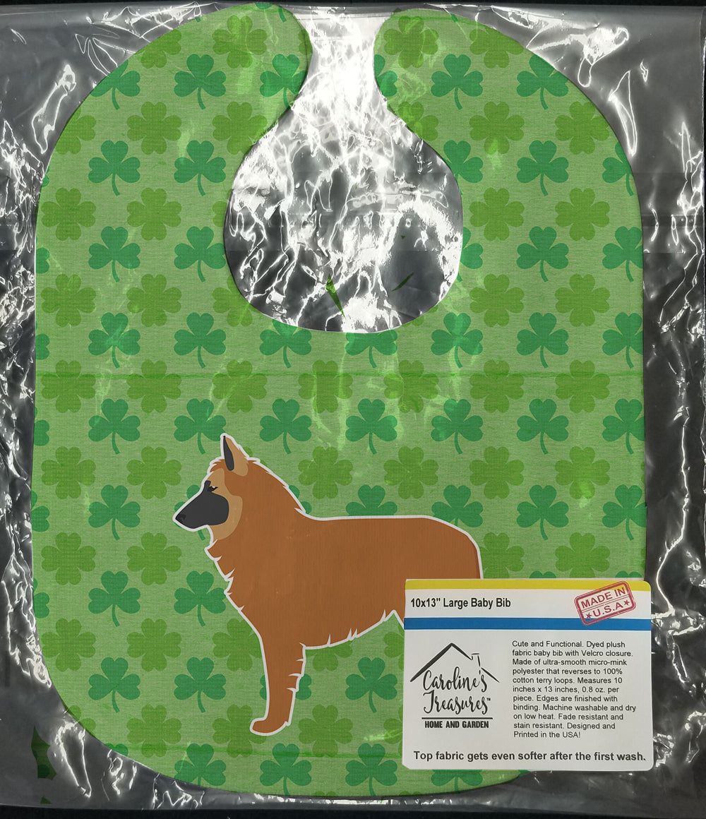 Belgian Shepherd Shamrocks  Baby Bib Easy-Clean Baby Bib Baby Feeding Accessory Baby Mealtime Essential, 10 x 13, Multicolor