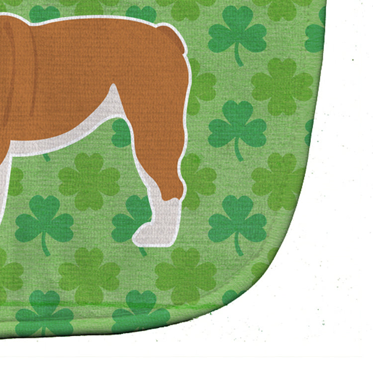 English Bulldog Shamrocks  Baby Bib Easy-Clean Baby Bib Baby Feeding Accessory Baby Mealtime Essential, 10 x 13, Multicolor