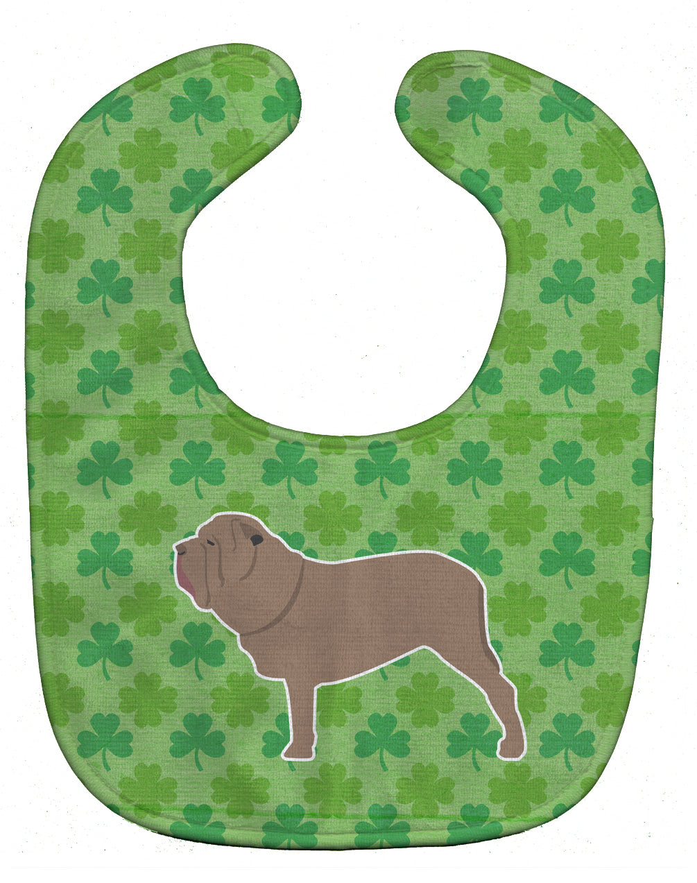 Neapolitan Mastiff Shamrocks  Baby Bib Easy-Clean Baby Bib Baby Feeding Accessory Baby Mealtime Essential, 10 x 13, Multicolor