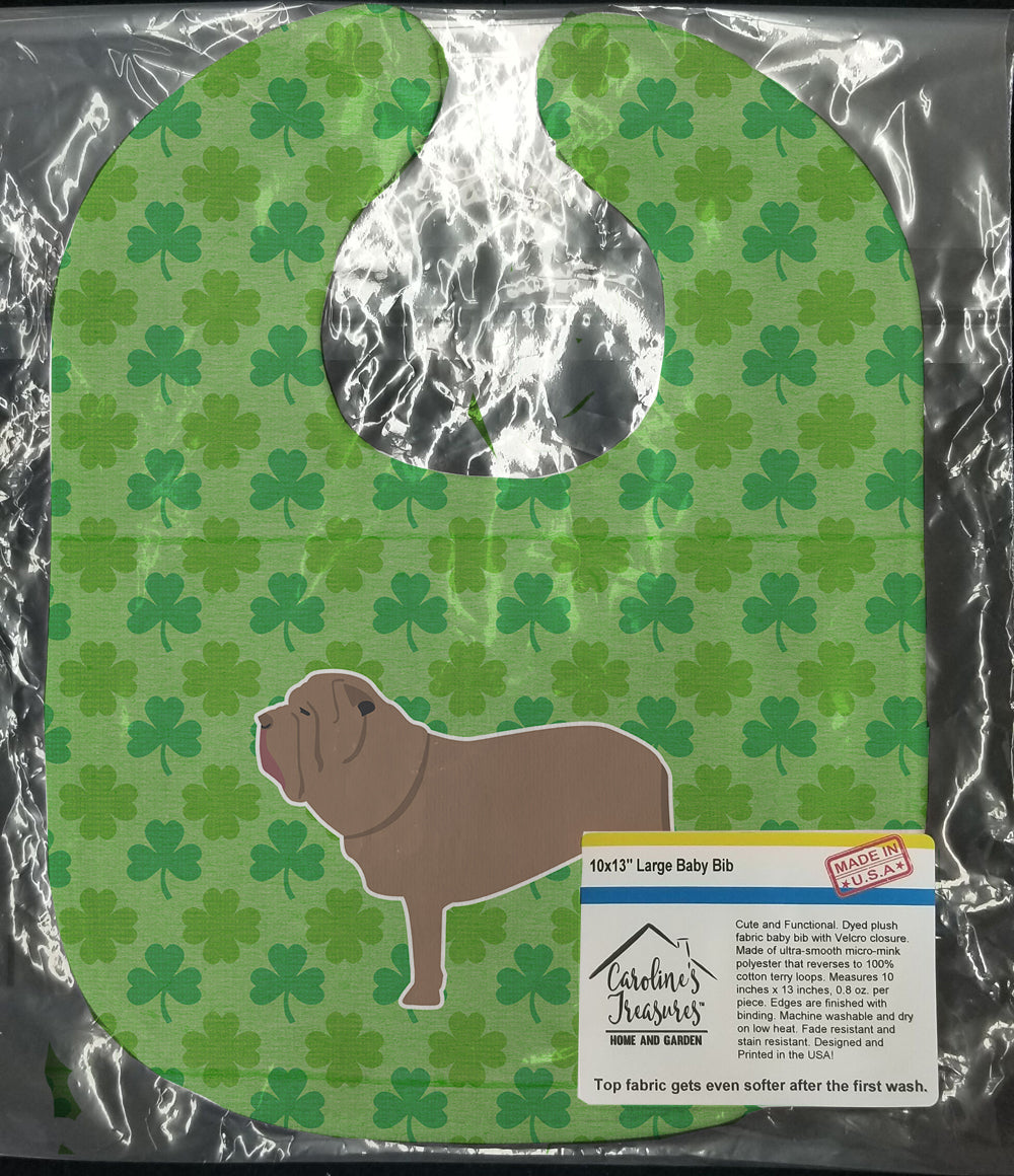 Neapolitan Mastiff Shamrocks  Baby Bib Easy-Clean Baby Bib Baby Feeding Accessory Baby Mealtime Essential, 10 x 13, Multicolor