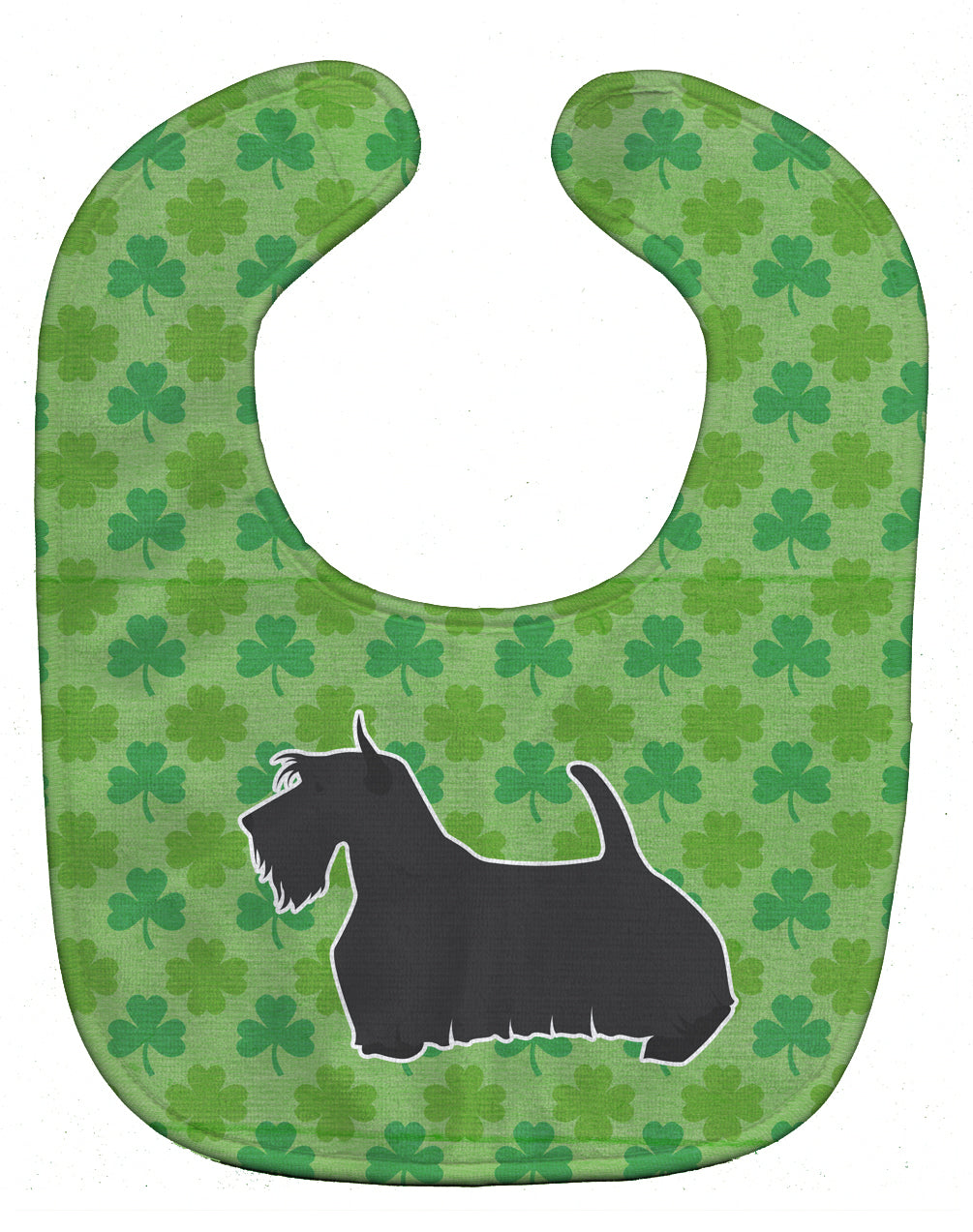 Scottish Terrier Shamrocks  Baby Bib Easy-Clean Baby Bib Baby Feeding Accessory Baby Mealtime Essential, 10 x 13, Multicolor