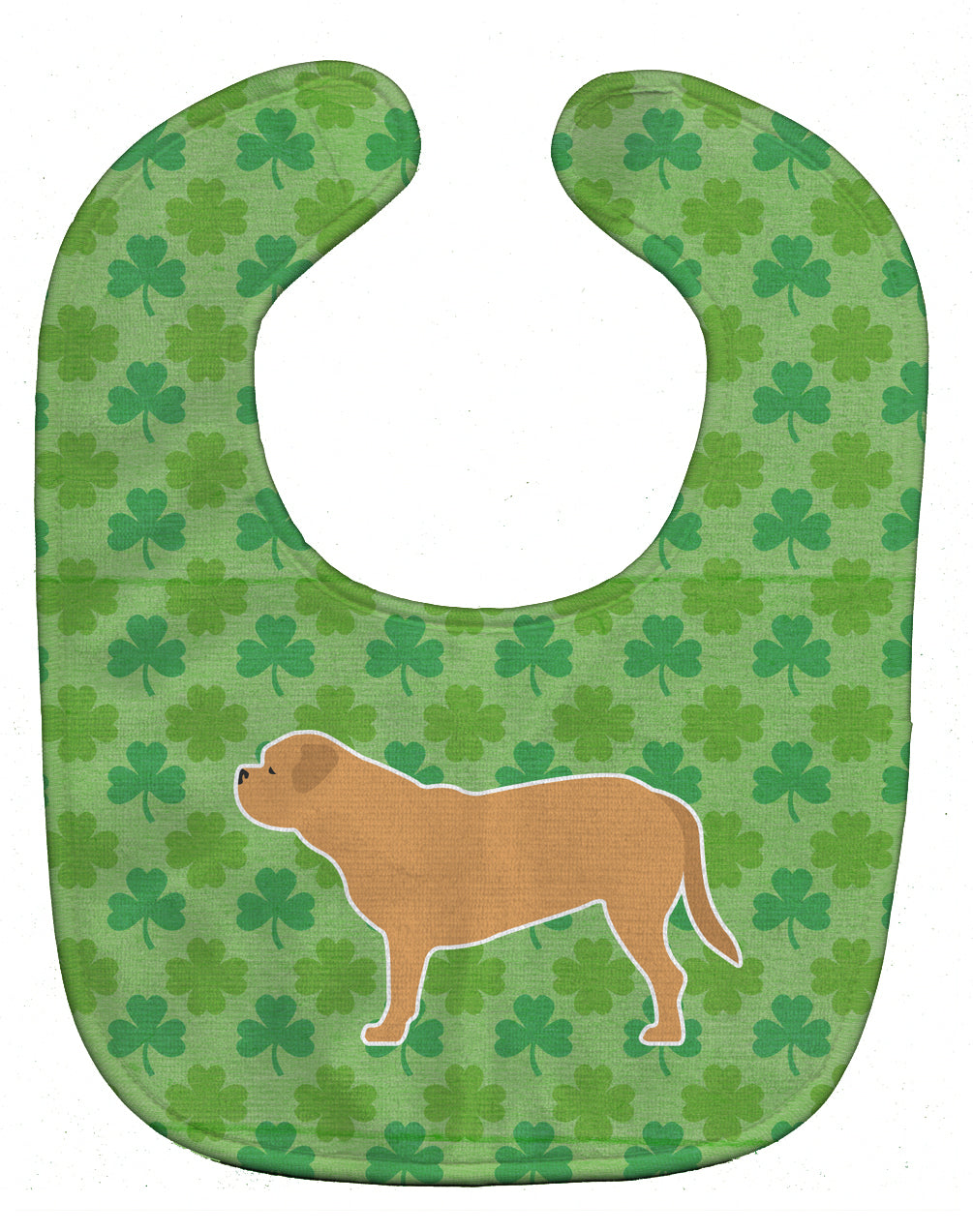 Dogue de Bordeaux Shamrocks  Baby Bib Easy-Clean Baby Bib Baby Feeding Accessory Baby Mealtime Essential, 10 x 13, Multicolor