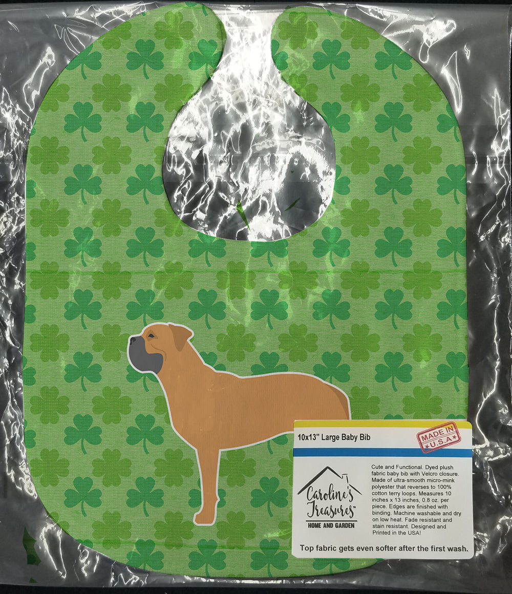 Bullmastiff Shamrocks  Baby Bib Easy-Clean Baby Bib Baby Feeding Accessory Baby Mealtime Essential, 10 x 13, Multicolor