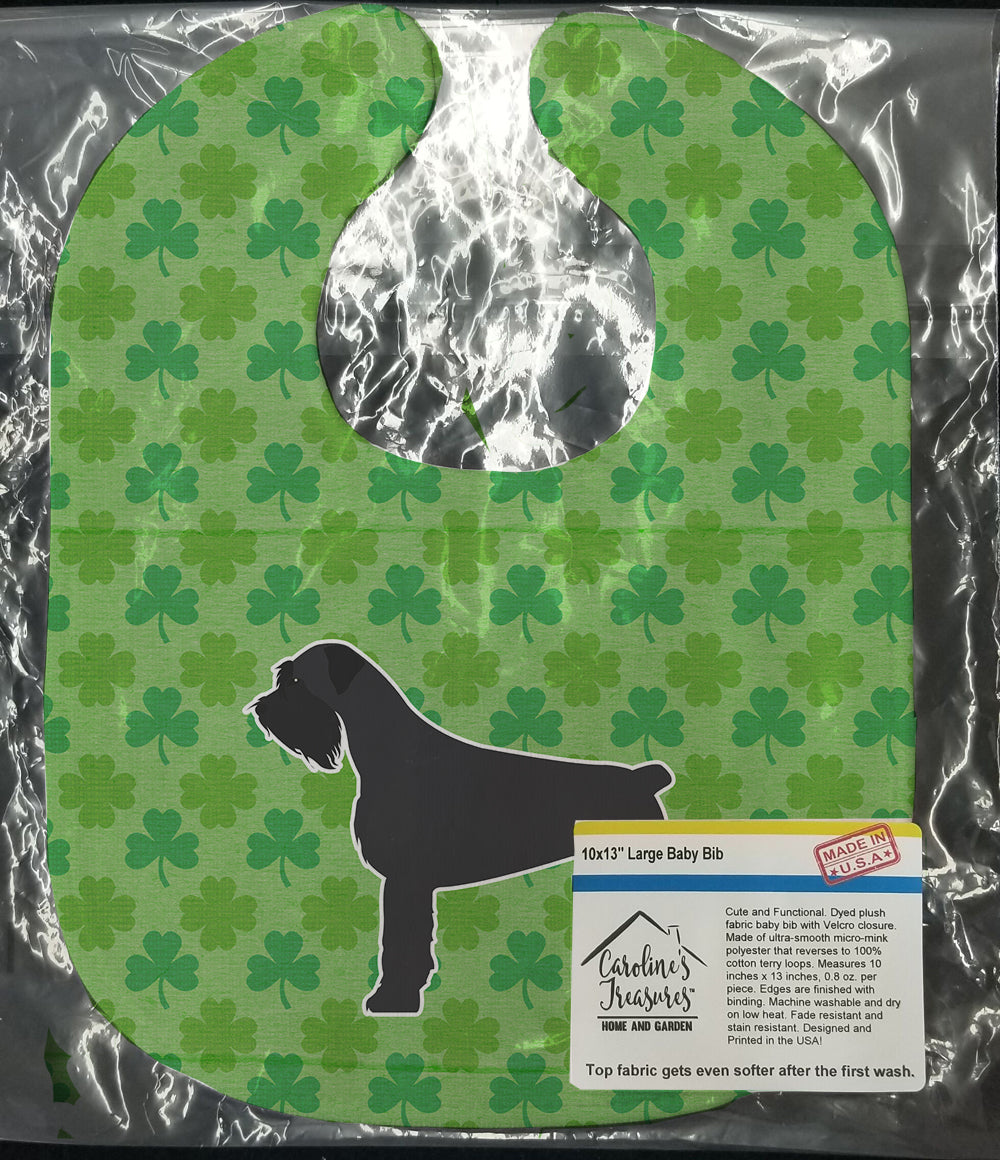 Giant Schnauzer Shamrocks  Baby Bib Easy-Clean Baby Bib Baby Feeding Accessory Baby Mealtime Essential, 10 x 13, Multicolor