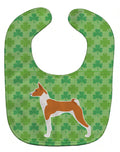 Basenji Shamrocks  Baby Bib Easy-Clean Baby Bib Baby Feeding Accessory Baby Mealtime Essential, 10 x 13, Multicolor
