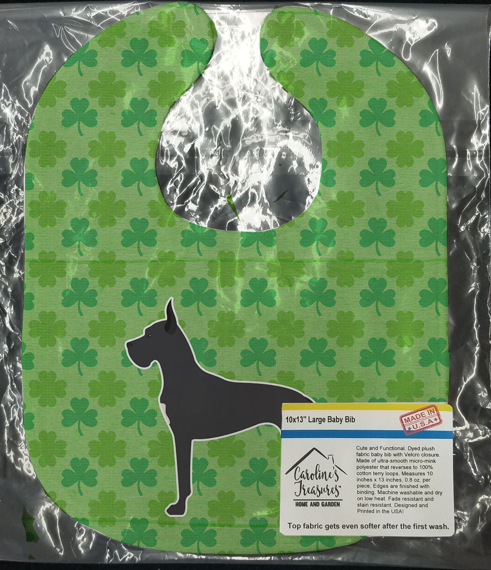 Great Dane Shamrocks  Baby Bib Easy-Clean Baby Bib Baby Feeding Accessory Baby Mealtime Essential, 10 x 13, Multicolor