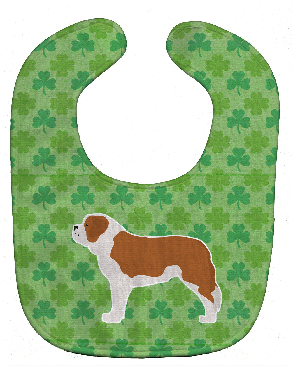 Saint Bernard Shamrocks  Baby Bib Easy-Clean Baby Bib Baby Feeding Accessory Baby Mealtime Essential, 10 x 13, Multicolor