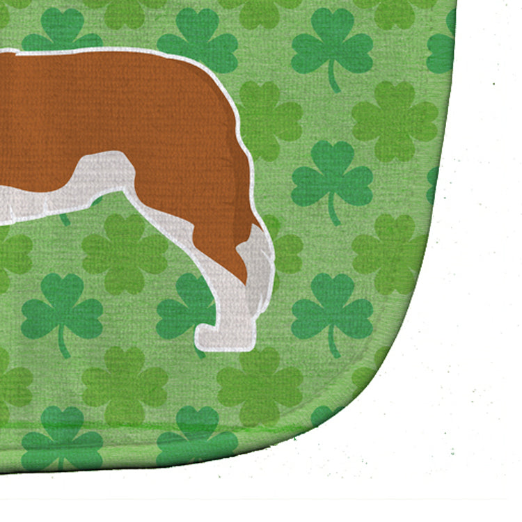 Saint Bernard Shamrocks  Baby Bib Easy-Clean Baby Bib Baby Feeding Accessory Baby Mealtime Essential, 10 x 13, Multicolor