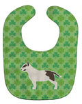 Bull Terrier Shamrocks  Baby Bib Easy-Clean Baby Bib Baby Feeding Accessory Baby Mealtime Essential, 10 x 13, Multicolor