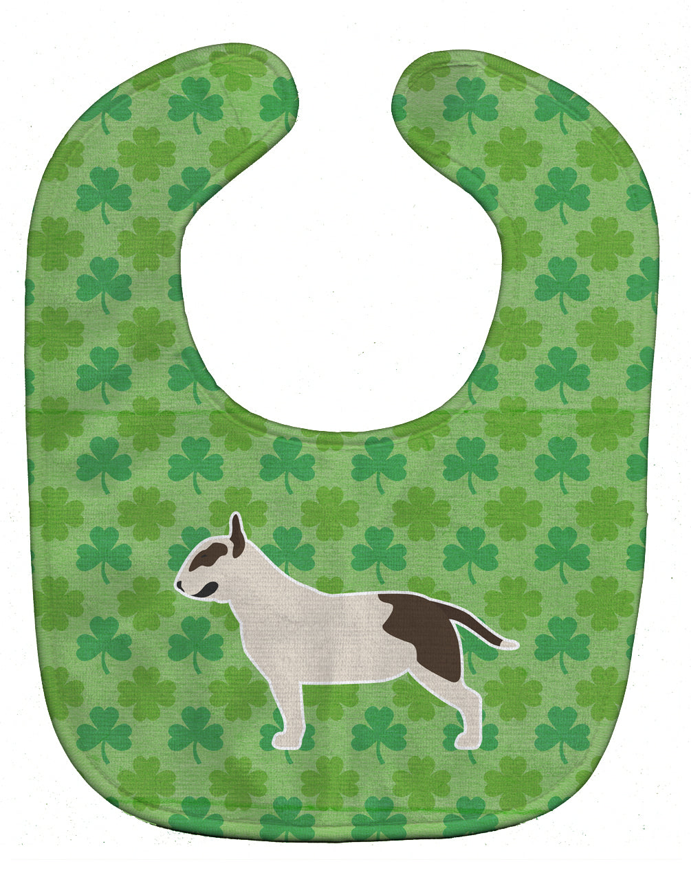 Bull Terrier Shamrocks  Baby Bib Easy-Clean Baby Bib Baby Feeding Accessory Baby Mealtime Essential, 10 x 13, Multicolor