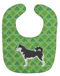 Siberian Husky Shamrocks  Baby Bib Easy-Clean Baby Bib Baby Feeding Accessory Baby Mealtime Essential, 10 x 13, Multicolor