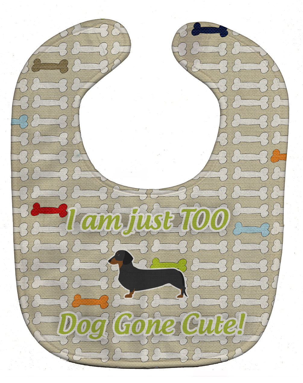 Dachshund Dog Gone Cute Baby Bib Easy-Clean Baby Bib Baby Feeding Accessory Baby Mealtime Essential, 10 x 13, Multicolor