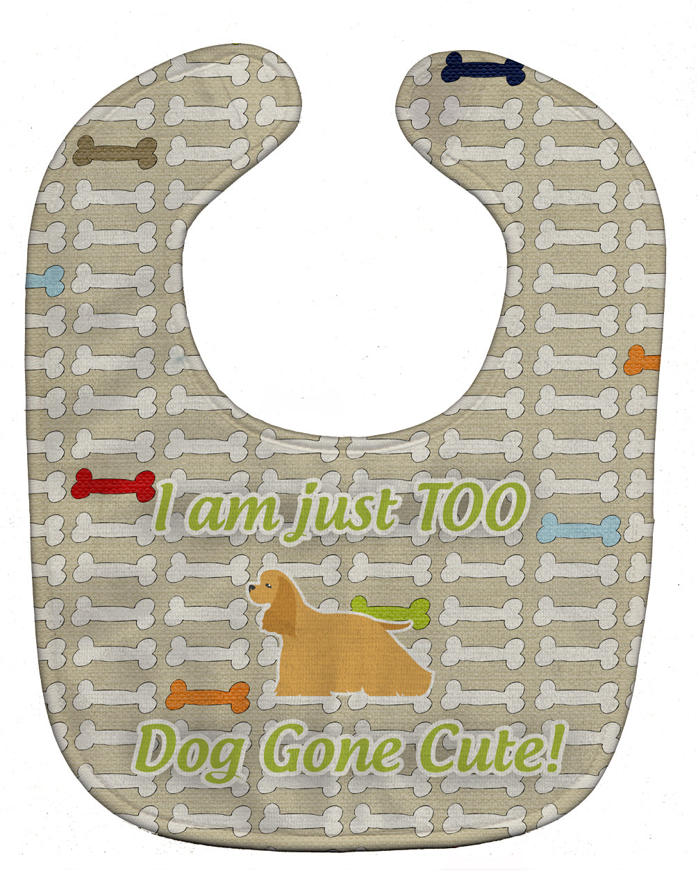Cocker Spaniel Dog Gone Cute Baby Bib Easy-Clean Baby Bib Baby Feeding Accessory Baby Mealtime Essential, 10 x 13, Multicolor