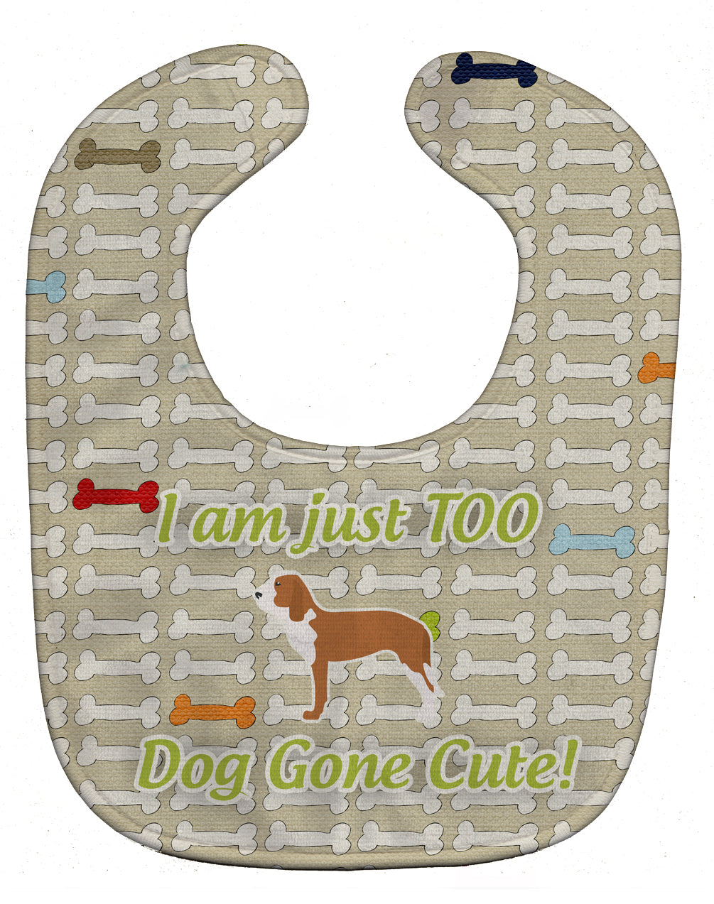 Spanish Hound Dog Gone Cute Baby Bib Easy-Clean Baby Bib Baby Feeding Accessory Baby Mealtime Essential, 10 x 13, Multicolor