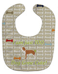 Spanish Hound Dog Gone Cute Baby Bib Easy-Clean Baby Bib Baby Feeding Accessory Baby Mealtime Essential, 10 x 13, Multicolor