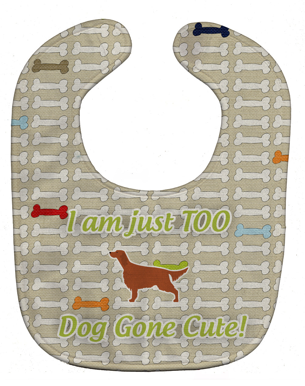 Irish Setter Dog Gone Cute Baby Bib Easy-Clean Baby Bib Baby Feeding Accessory Baby Mealtime Essential, 10 x 13, Multicolor