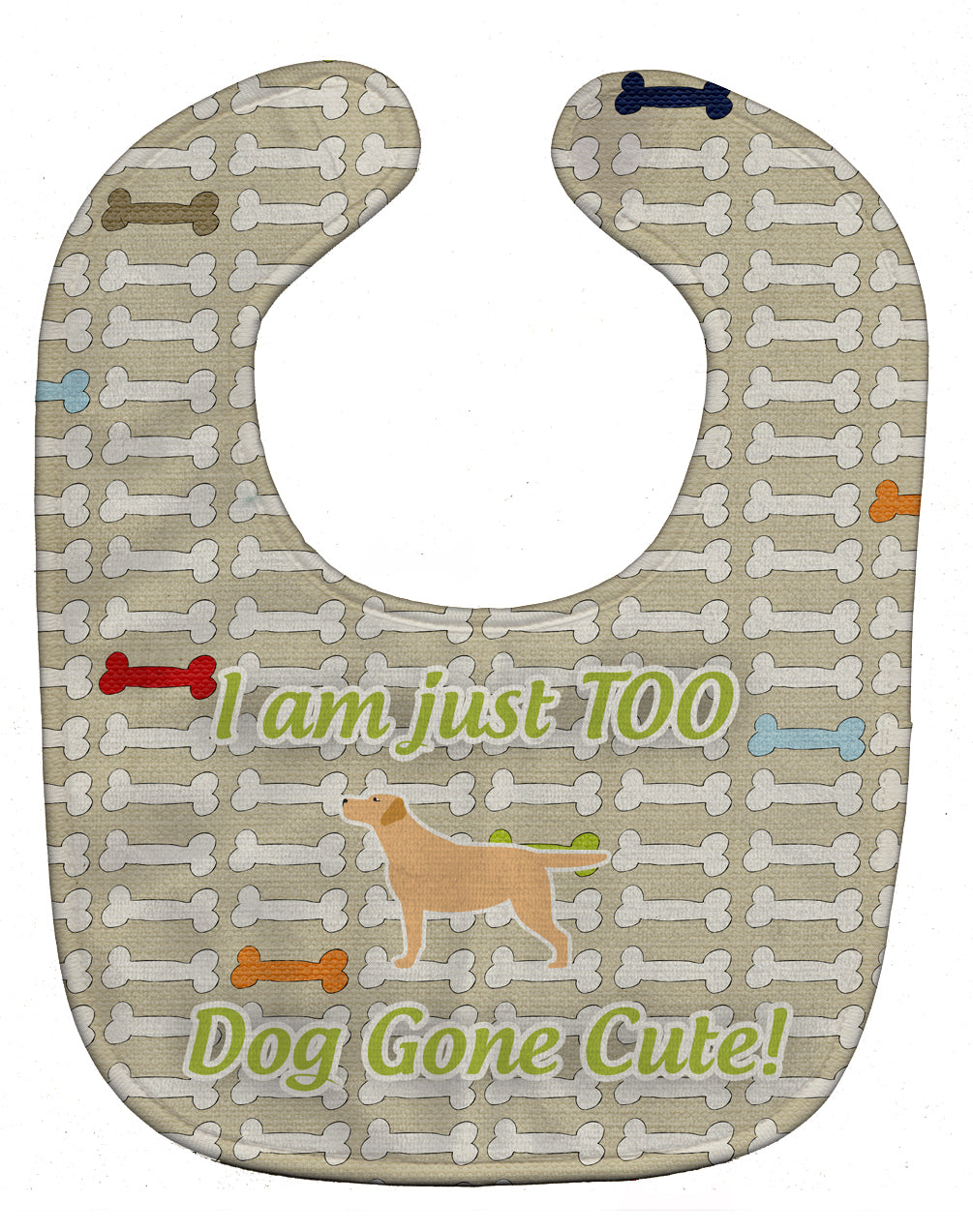 Yellow Labrador Retriever Dog Gone Cute Baby Bib Easy-Clean Baby Bib Baby Feeding Accessory Baby Mealtime Essential, 10 x 13, Multicolor