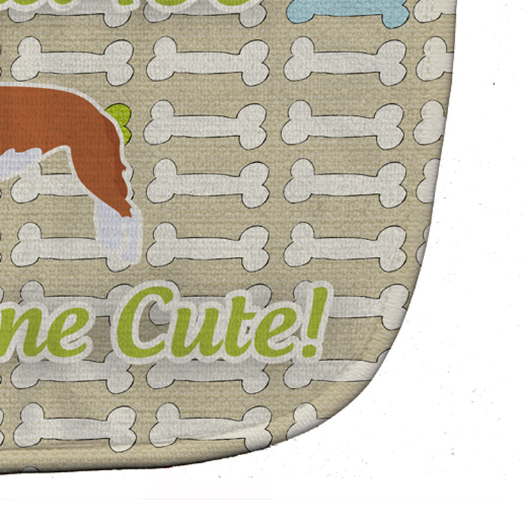 Borzoi Russian Greyhound Dog Gone Cute Baby Bib Easy-Clean Baby Bib Baby Feeding Accessory Baby Mealtime Essential, 10 x 13, Multicolor