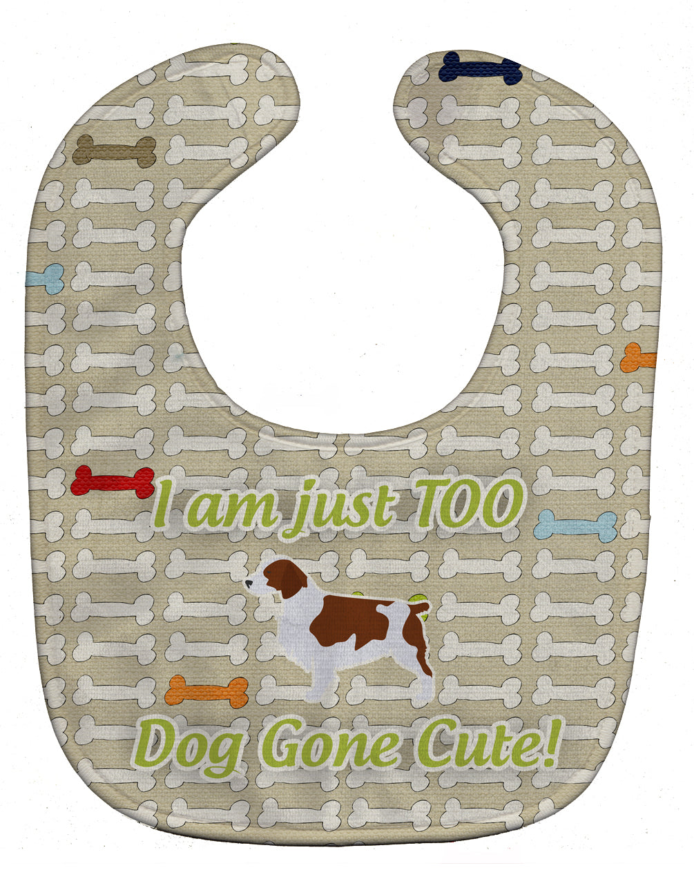 Welsh Springer Spaniel Dog Gone Cute Baby Bib Easy-Clean Baby Bib Baby Feeding Accessory Baby Mealtime Essential, 10 x 13, Multicolor