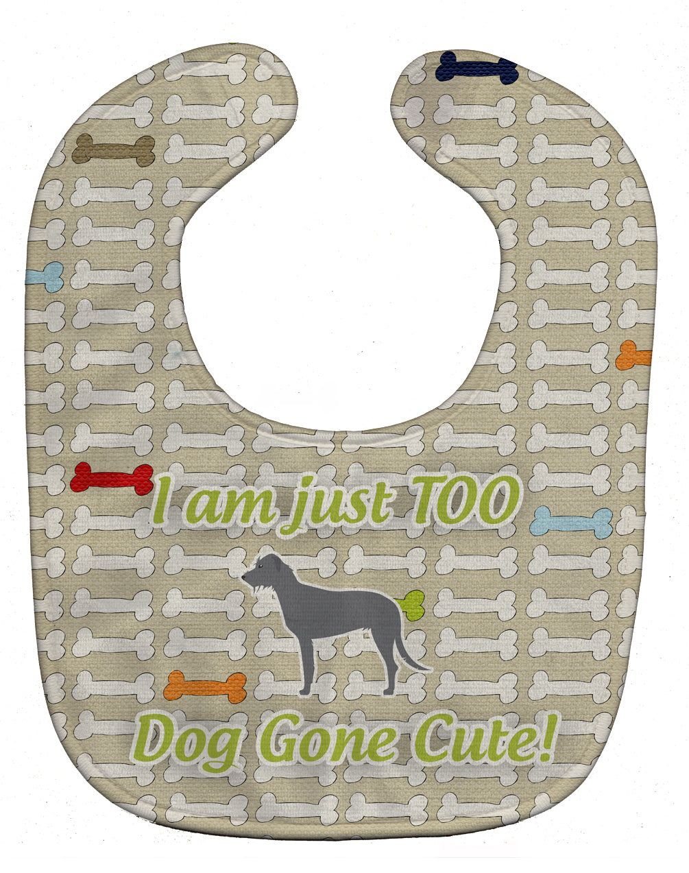 Irish Wolfhound Dog Gone Cute Baby Bib Easy-Clean Baby Bib Baby Feeding Accessory Baby Mealtime Essential, 10 x 13, Multicolor