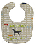Black Labrador Retriever Dog Gone Cute Baby Bib Easy-Clean Baby Bib Baby Feeding Accessory Baby Mealtime Essential, 10 x 13, Multicolor