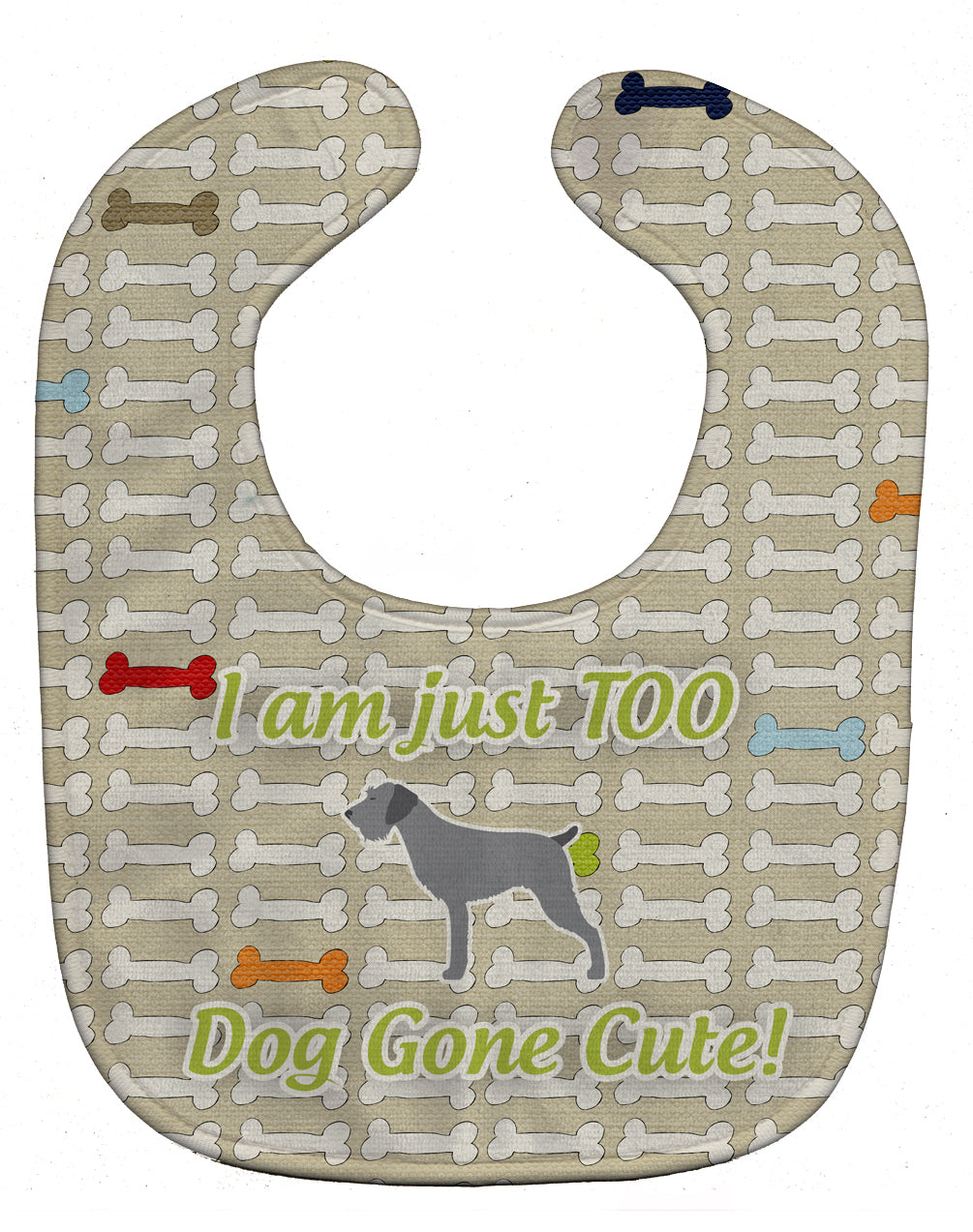 German Wirehaired Pointer Dog Gone Cute Baby Bib Easy-Clean Baby Bib Baby Feeding Accessory Baby Mealtime Essential, 10 x 13, Multicolor
