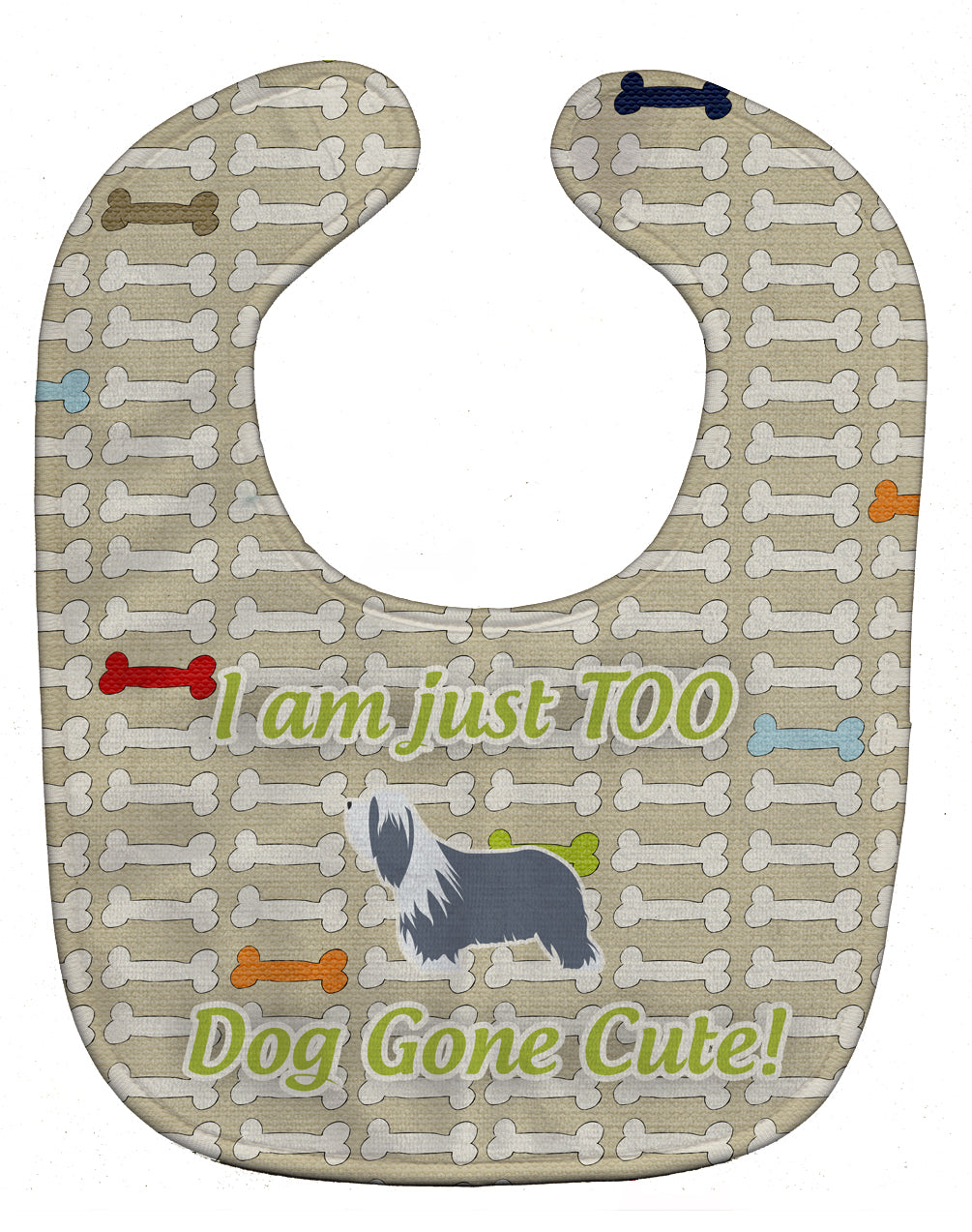 Bearded Collie Dog Gone Cute Baby Bib Easy-Clean Baby Bib Baby Feeding Accessory Baby Mealtime Essential, 10 x 13, Multicolor