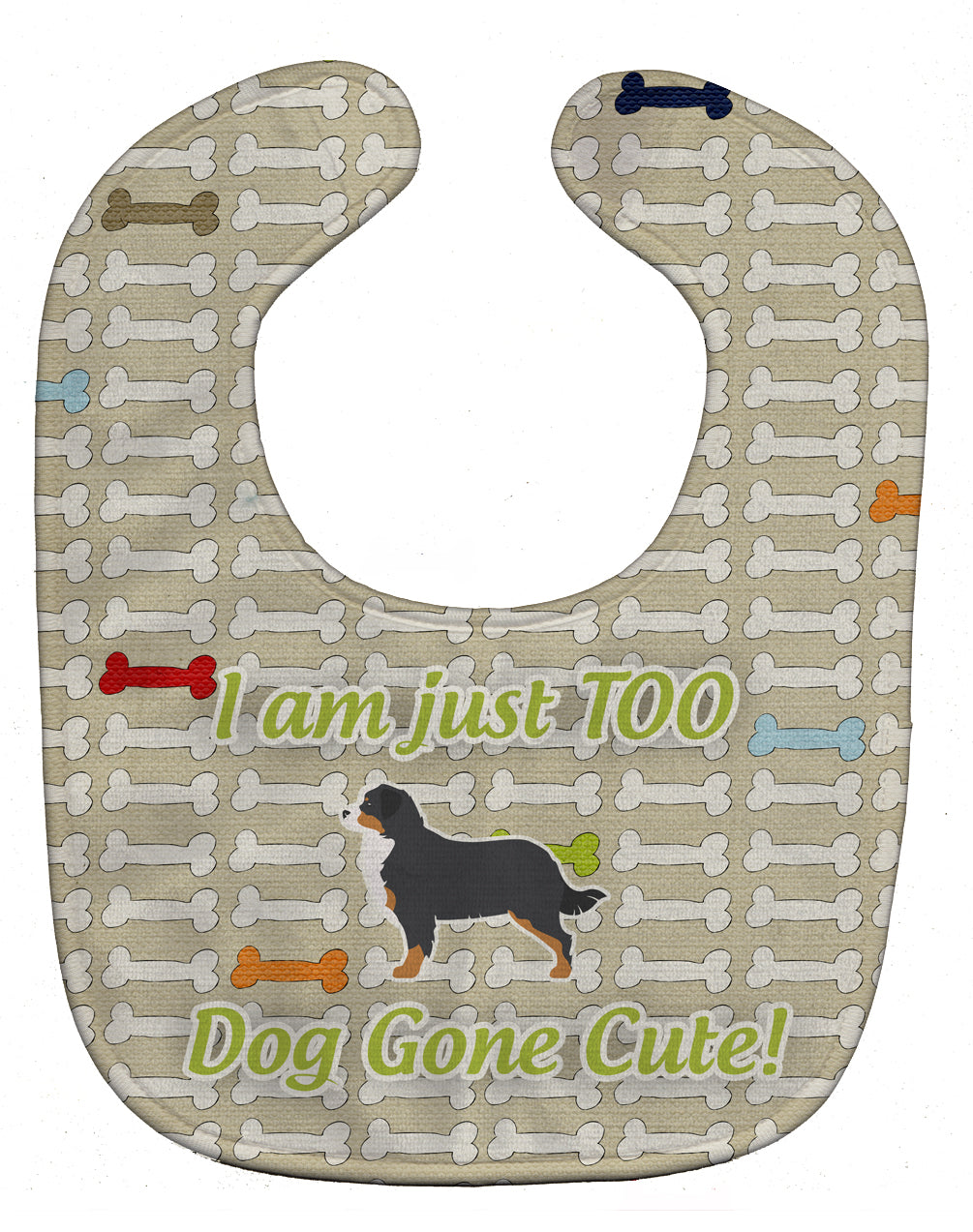 Bernese Mountain Dog Dog Gone Cute Baby Bib Easy-Clean Baby Bib Baby Feeding Accessory Baby Mealtime Essential, 10 x 13, Multicolor