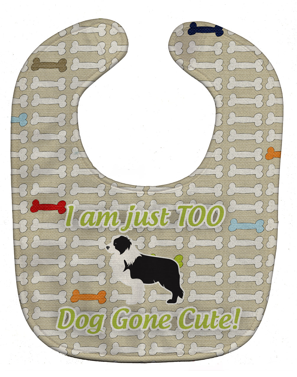 Black Border Collie Dog Gone Cute Baby Bib Easy-Clean Baby Bib Baby Feeding Accessory Baby Mealtime Essential, 10 x 13, Multicolor