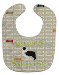 Black Border Collie Dog Gone Cute Baby Bib Easy-Clean Baby Bib Baby Feeding Accessory Baby Mealtime Essential, 10 x 13, Multicolor