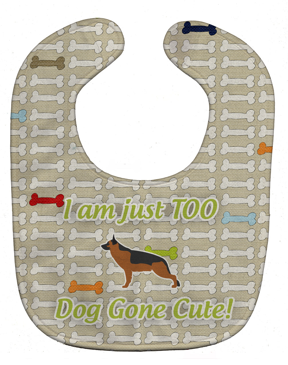 German Shepherd Dog Gone Cute Baby Bib Easy-Clean Baby Bib Baby Feeding Accessory Baby Mealtime Essential, 10 x 13, Multicolor